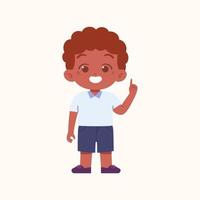 weinig jongen karakter. elementair school- kinderen vervelend uniform illustratie vector