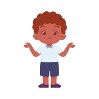 weinig jongen karakter. elementair school- kinderen vervelend uniform illustratie vector