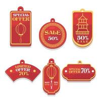 oosters chinees ornamentetiket vector