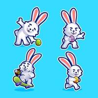 bunny easter tekenset vector