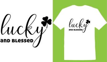 st patricks dag Lucky en gezegend t-shirt vector