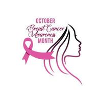 bewustzijn roze lint, borst kanker bewustzijn vrouw symbool vector