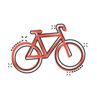 fiets icoon in grappig stijl. fiets tekenfilm vector illustratie Aan wit geïsoleerd achtergrond. fiets reizen plons effect bedrijf concept.