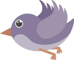vogeltje. de beeld van een Purper vogel. vliegend schattig vogel in tekenfilm stijl. vector illustratie geïsoleerd Aan een wit achtergrond