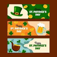 saint patrick's banner set vector