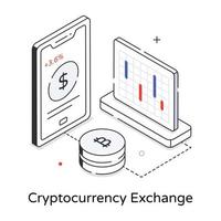 modieus cryptogeld uitwisseling vector