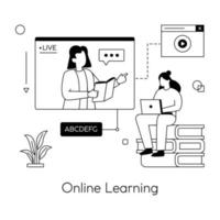 trendy online leren vector