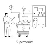 trendy supermarktconcepten vector