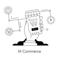 trendy m commerce vector