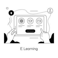 trendy e-learning vector