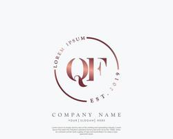 eerste brief qf vrouwelijk logo schoonheid monogram en elegant logo ontwerp, handschrift logo van eerste handtekening, bruiloft, mode, bloemen en botanisch met creatief sjabloon vector