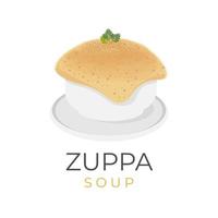 Italiaans zuppa soep of zuppa toscana vector illustratie logo