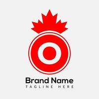 esdoorn- blad Aan brief O logo ontwerp sjabloon. Canadees bedrijf logo, bedrijf, en bedrijf identiteit vector