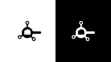 huis technologie logo veiligheid sleutel huis zwart en wit icoon illustratie stijl ontwerpen Sjablonen vector