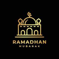 Ramadan logo. moskee gouden logo ontwerp vector illustratie