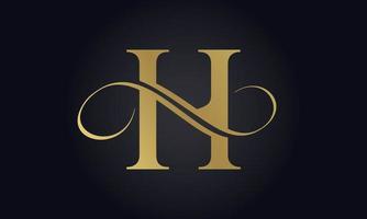 luxe brief h logo sjabloon in goud kleur. eerste luxe h brief logo ontwerp. mooi logotype ontwerp voor luxe bedrijf branding. vector