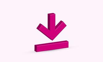illustratie realistisch roze downloaden knop vector symbool icoon 3d creatief geïsoleerd Aan achtergrond
