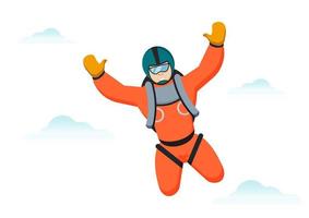 skydiver clip art vlak ontwerp Aan wit achtergrond vector