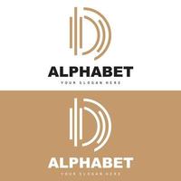 d brief logo, gemakkelijk alfabet ontwerp, modern minimalistische doopvont vector