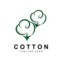 katoen logo, zacht katoen bloem ontwerp vector natuurlijk biologisch planten kleding materialen en schoonheid textiel