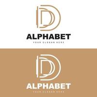 d brief logo, gemakkelijk alfabet ontwerp, modern minimalistische doopvont vector