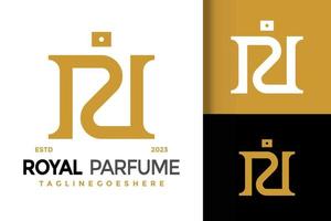 brief r Koninklijk parfum logo logos ontwerp element voorraad vector illustratie sjabloon