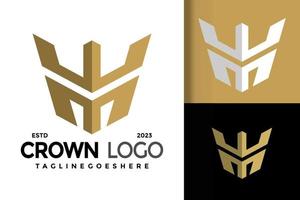 brief m koning kroon logo logos ontwerp element voorraad vector illustratie sjabloon