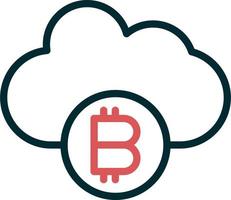 bitcoin wolk vector icoon