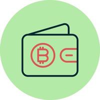 bitcoin portemonnee vector pictogram