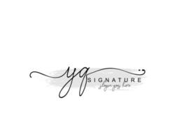 eerste yq schoonheid monogram en elegant logo ontwerp, handschrift logo van eerste handtekening, bruiloft, mode, bloemen en botanisch met creatief sjabloon. vector