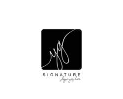 eerste ja schoonheid monogram en elegant logo ontwerp, handschrift logo van eerste handtekening, bruiloft, mode, bloemen en botanisch met creatief sjabloon. vector