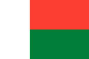 Madagaskar vlag eenvoudige illustratie voor onafhankelijkheidsdag of verkiezing vector