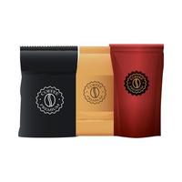 kleurrijke zakken koffiebonen vector
