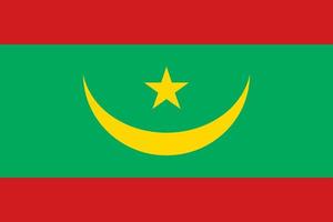 Mauritanië vlag eenvoudige illustratie voor onafhankelijkheidsdag of verkiezing vector