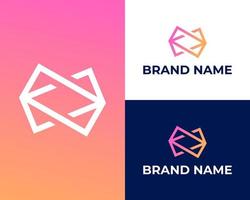 brief hm monogram logo ontwerp vector sjabloon