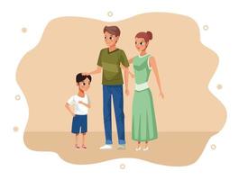 ouders en zoon blijven thuis vector