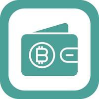 bitcoin portemonnee vector pictogram