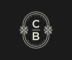 cb initialen brief bruiloft monogram logos sjabloon, hand- getrokken modern minimalistisch en bloemen Sjablonen voor uitnodiging kaarten, opslaan de datum, elegant identiteit. vector