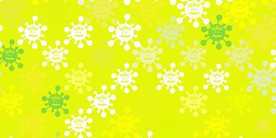 lichtgroene, gele vectorachtergrond met virussymbolen. vector