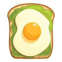 geheel ei avocado geroosterd brood icoon tekenfilm vector. vegetarisch brood vector