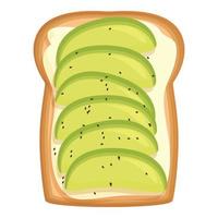 geroosterd avocado icoon tekenfilm vector. brood geroosterd brood vector