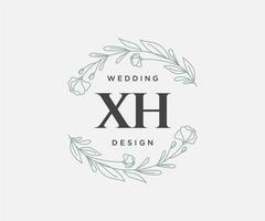 xh initialen brief bruiloft monogram logos verzameling, hand- getrokken modern minimalistisch en bloemen Sjablonen voor uitnodiging kaarten, opslaan de datum, elegant identiteit voor restaurant, boetiek, cafe in vector