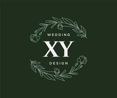 xy initialen brief bruiloft monogram logos verzameling, hand- getrokken modern minimalistisch en bloemen Sjablonen voor uitnodiging kaarten, opslaan de datum, elegant identiteit voor restaurant, boetiek, cafe in vector