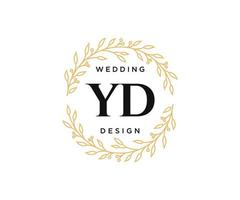 yd initialen brief bruiloft monogram logos verzameling, hand- getrokken modern minimalistisch en bloemen Sjablonen voor uitnodiging kaarten, opslaan de datum, elegant identiteit voor restaurant, boetiek, cafe in vector