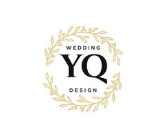 yq initialen brief bruiloft monogram logos verzameling, hand- getrokken modern minimalistisch en bloemen Sjablonen voor uitnodiging kaarten, opslaan de datum, elegant identiteit voor restaurant, boetiek, cafe in vector