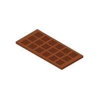 isometrische chocolade op witte achtergrond vector