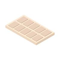 isometrische chocolade op witte achtergrond vector