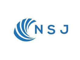 nsj brief logo ontwerp Aan wit achtergrond. nsj creatief cirkel brief logo concept. nsj brief ontwerp. vector