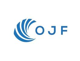 ojf brief logo ontwerp Aan wit achtergrond. ojf creatief cirkel brief logo concept. ojf brief ontwerp. vector