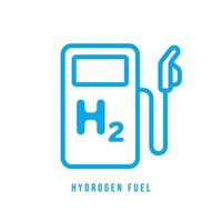 waterstof auto station lijn icoon. waterstof brandstof vulling station. h2 gas- pomp. alternatief hernieuwbaar energie bronnen. brandstof cel elektrisch voertuig. vector